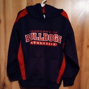 Pro Edge Boys Size S/Ch (6-7) Bulldog Hoodie Black Red, White